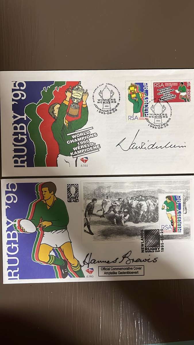 1995 Rugby World Cup Signed First Day Covers x2, details below