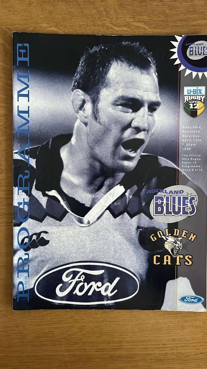 1999 Blues vs Cats at Eden Park Programme, details below