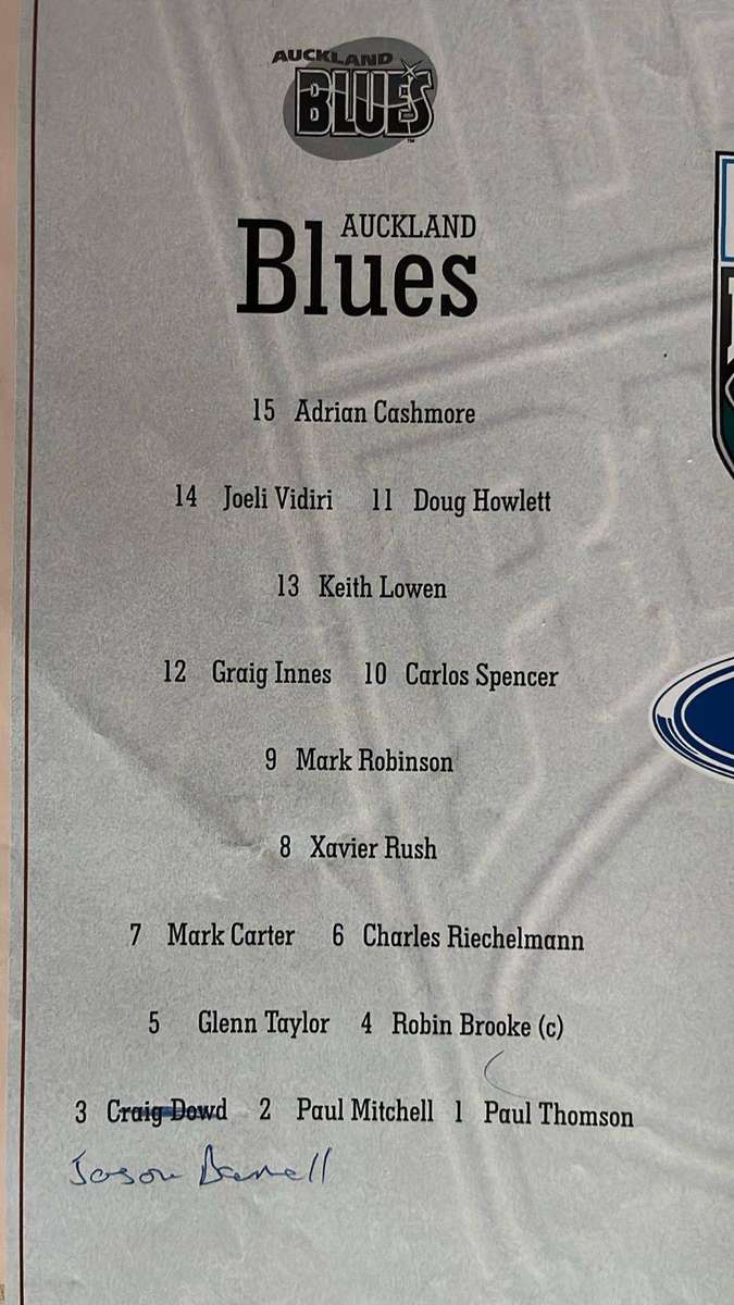 1999 Blues vs Cats at Eden Park Programme, details below