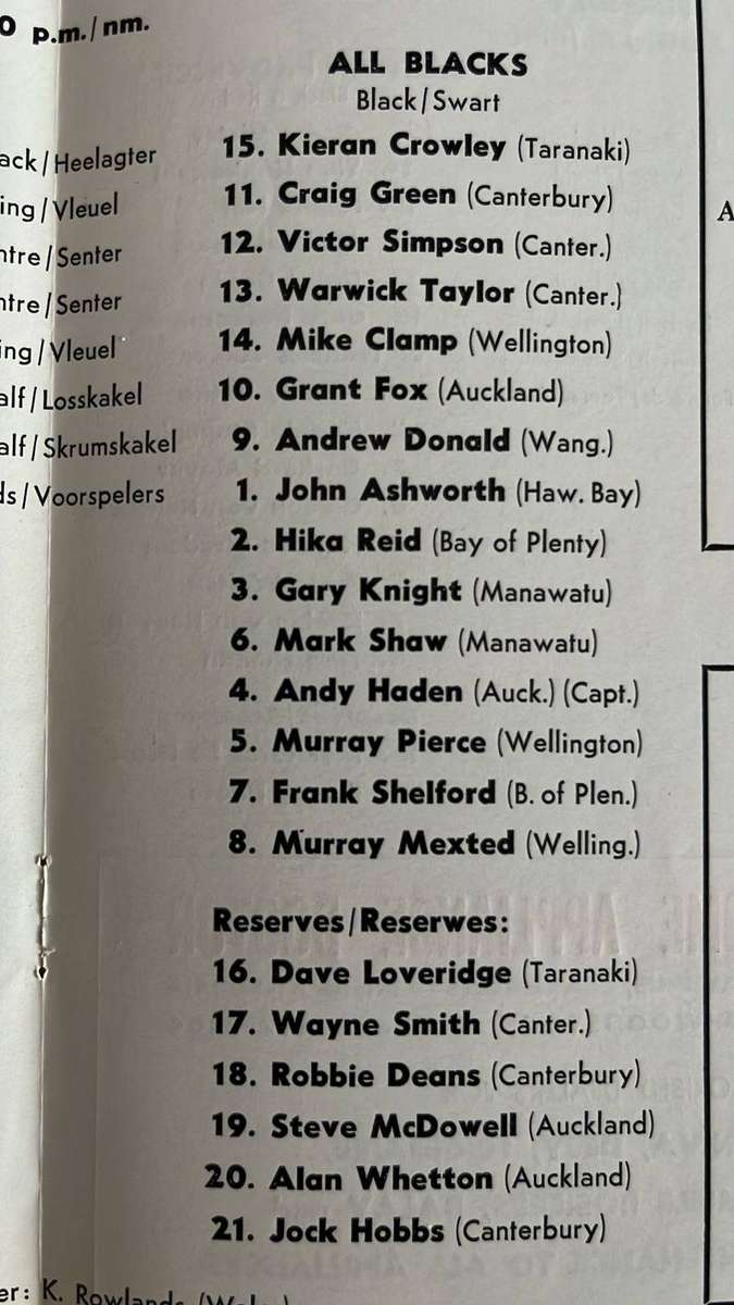 1986 SA Rugby Year Book & Springboks vs All Blacks, details below