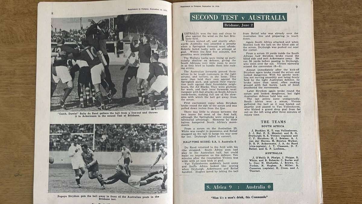 1956 Springbok Tour to Australasia, 5 Items, details below