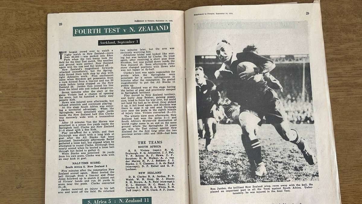 1956 Springbok Tour to Australasia, 5 Items, details below