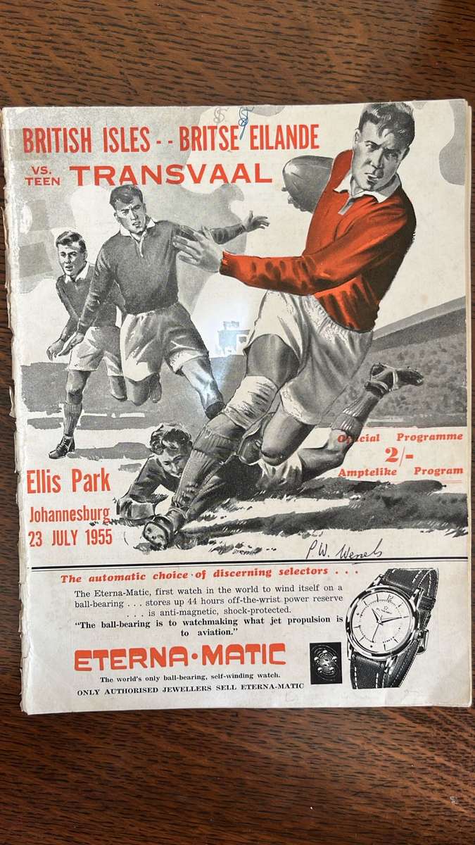 1955 British Isles  vs Transvaal Signed Programme, details below