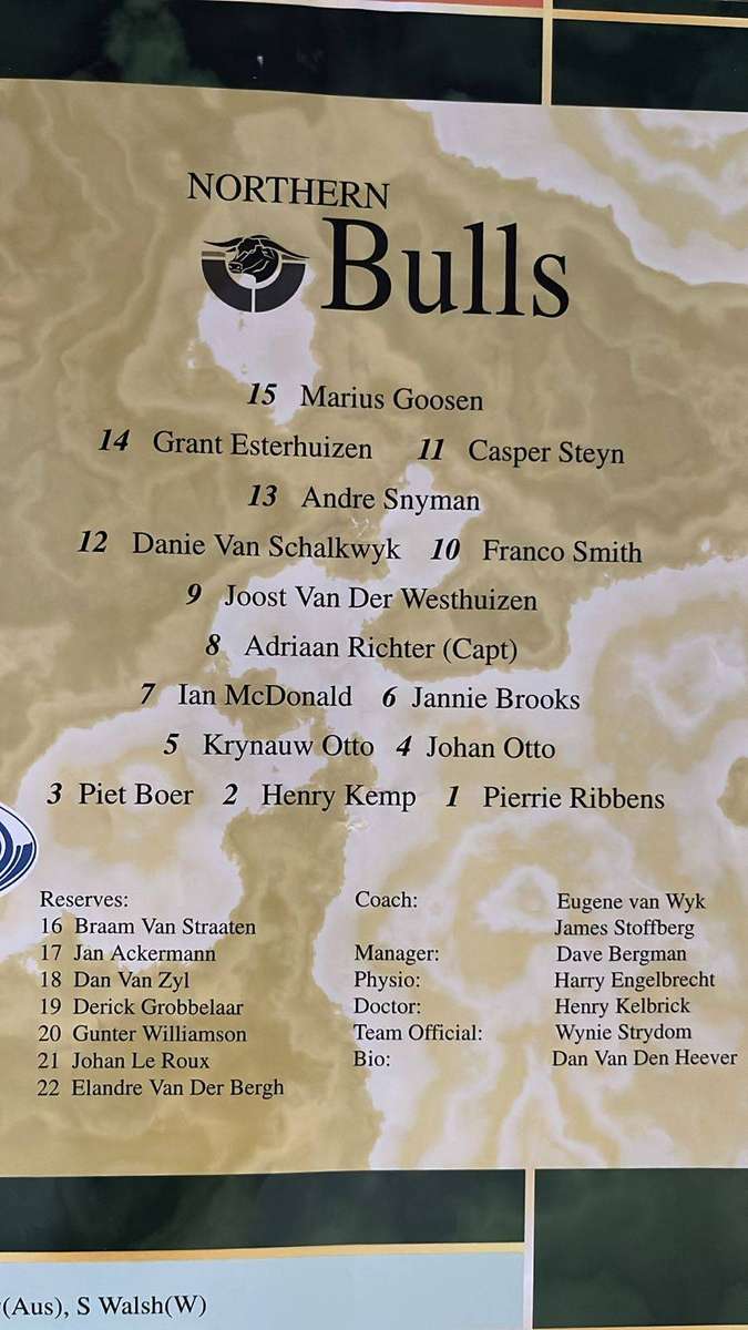 1998 Chiefs vs Bulls at Rugby Park Programme, details below