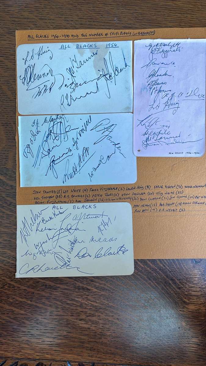 1950-1970 All Blacks 22 Original Signatures, details below