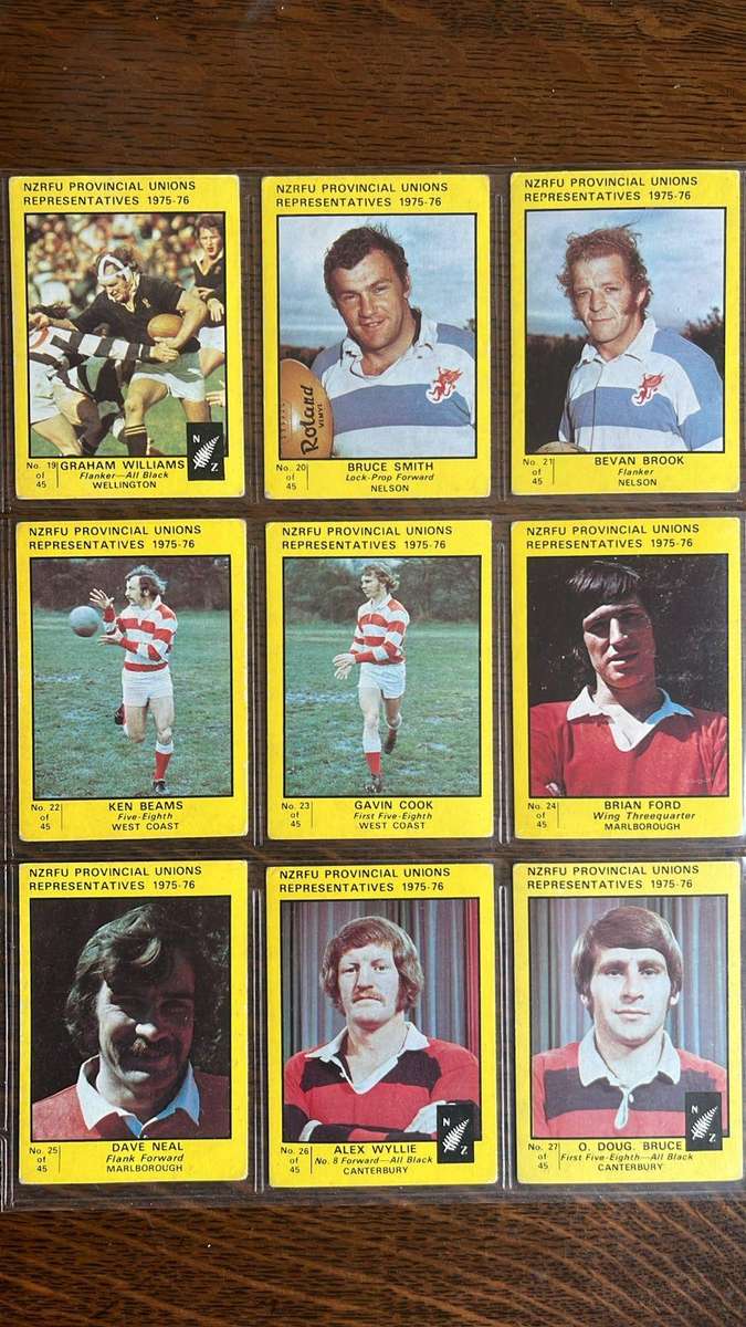 1975 New Zealand Rugby Union Cards, Complete Set, details below