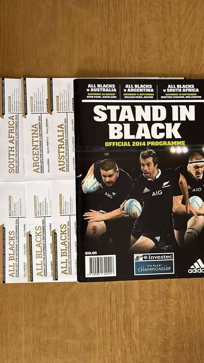 2014 Stand in Black - All Blacks vs Australia, Argentina & South Africa Triple Programme, see below