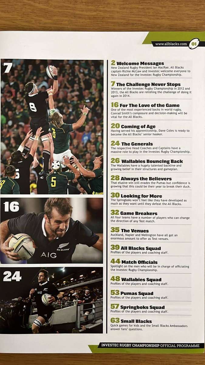 2014 Stand in Black - All Blacks vs Australia, Argentina & South Africa Triple Programme, see below