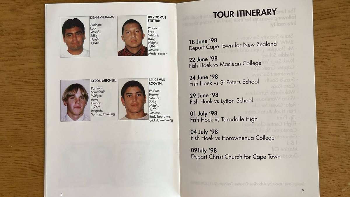 South African School Tours Itinerary x 5, details below