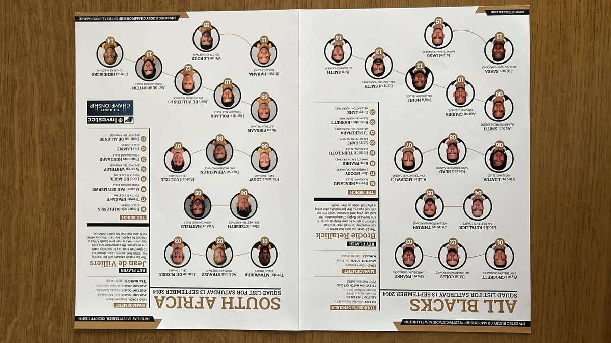 2014 Stand in Black - All Blacks vs Australia, Argentina & South Africa Triple Programme, see below