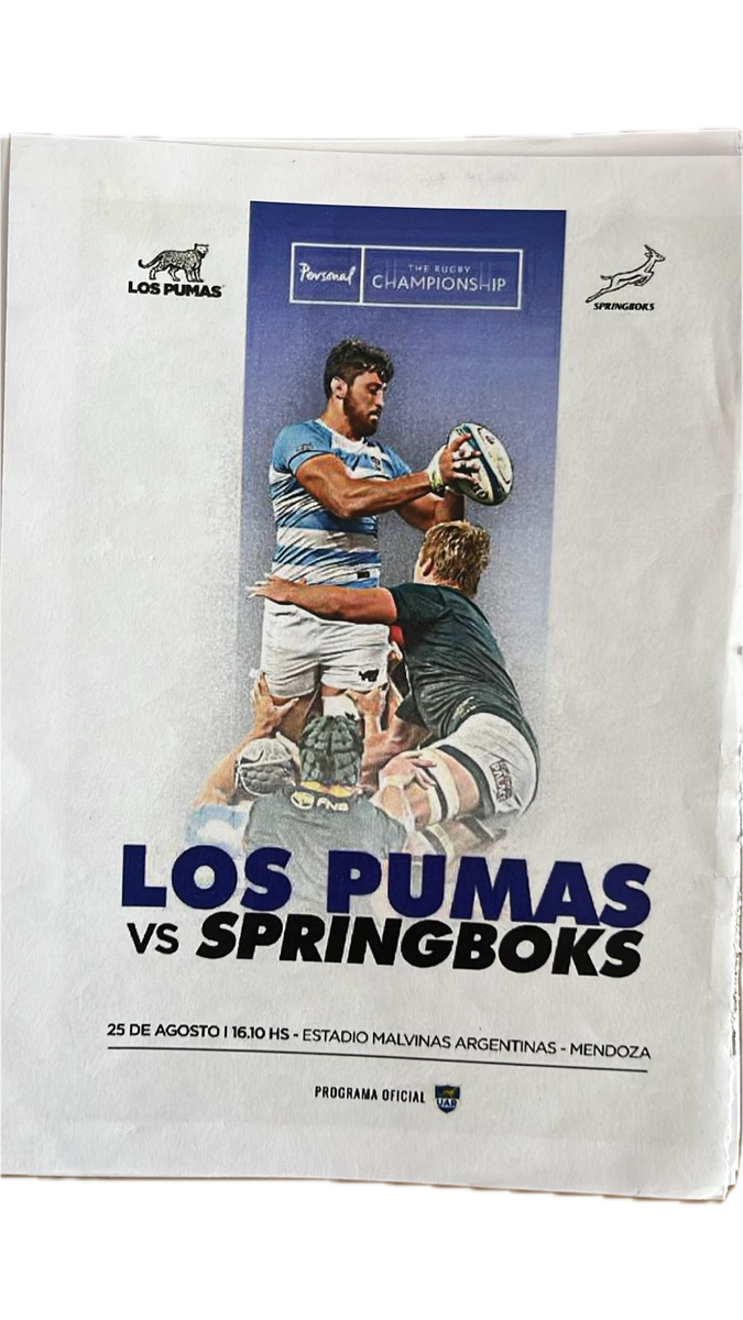 2018 Los Pumas vs Springboks in Mendoza Programme, details below