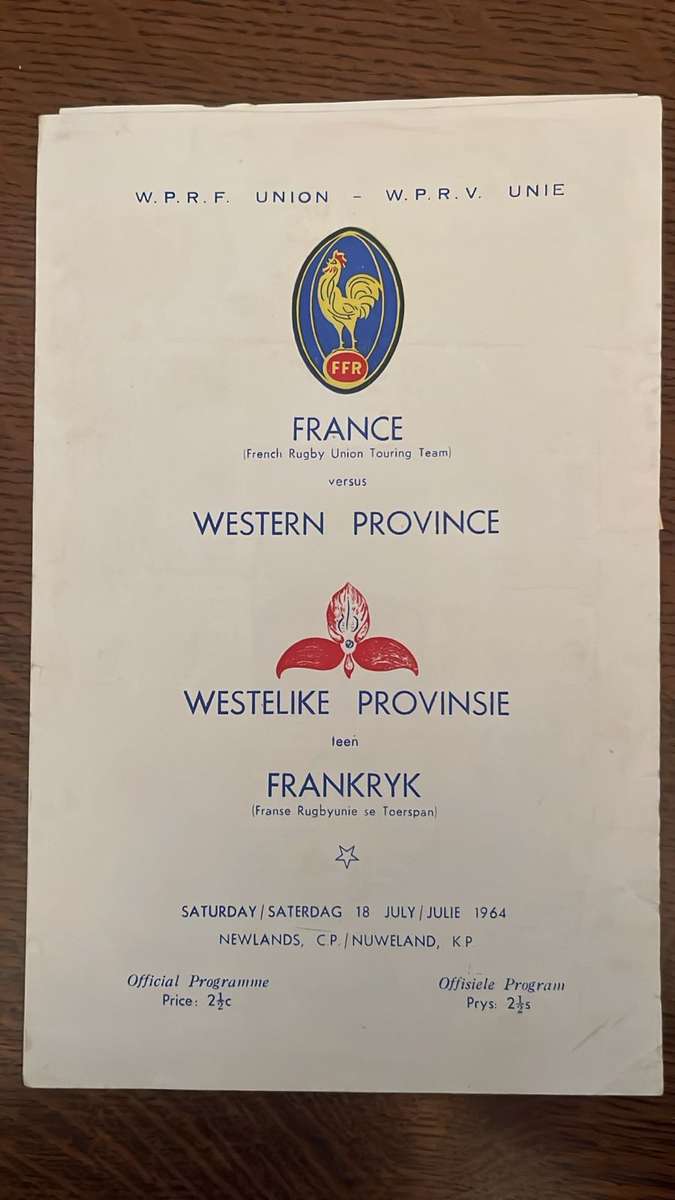 1964 Western Province vs France Programme, '75 Sportsman & Signature, details below