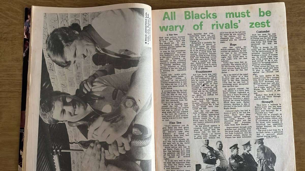 1976 The All Blacks in South Africa Magazines, details below