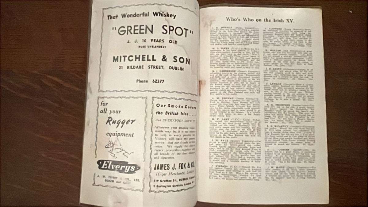 1951 Ireland vs South Africa at Lansdowne Signed & Inscribed Programme, details below