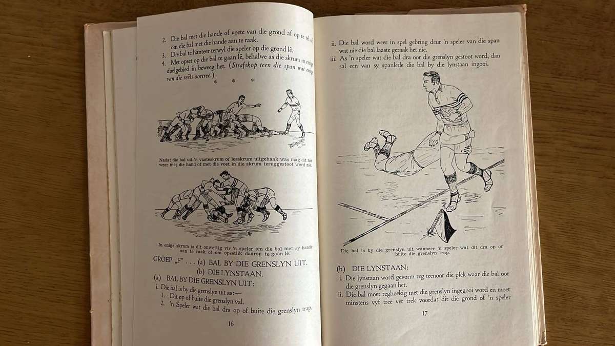 Rugby vir Springbok Kleure deer R.W. Mills, Inscribed & Signed, details below