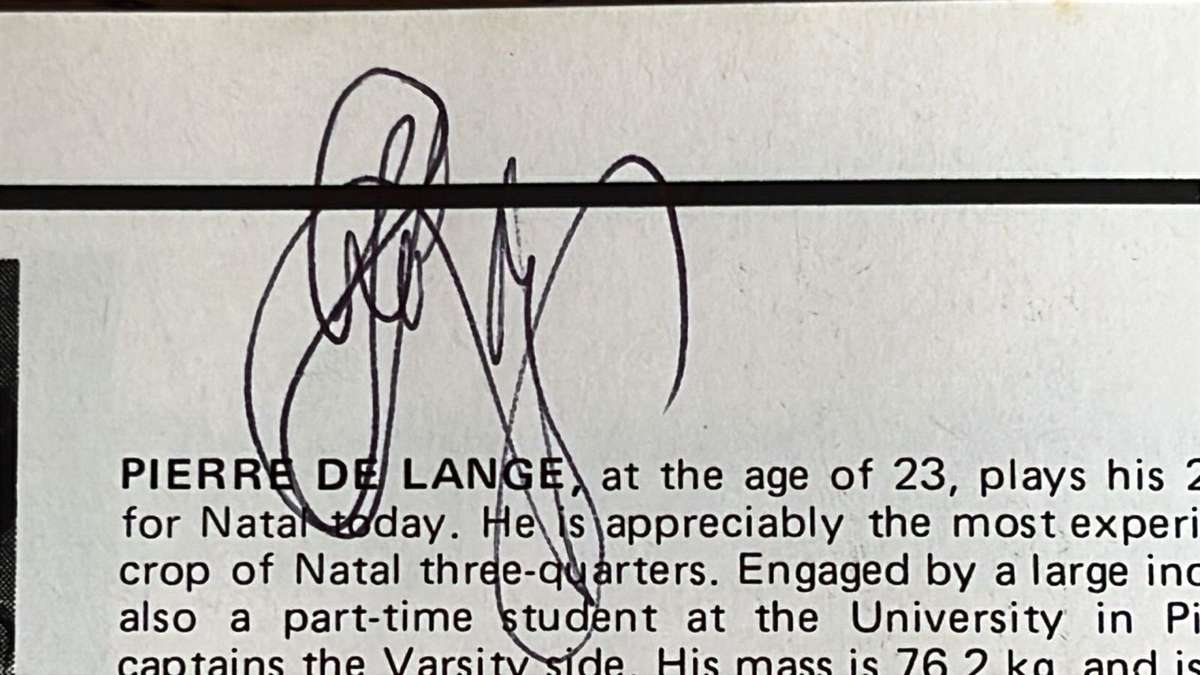 1974 Natal vs British Isles Signed Programme and Pin, details below