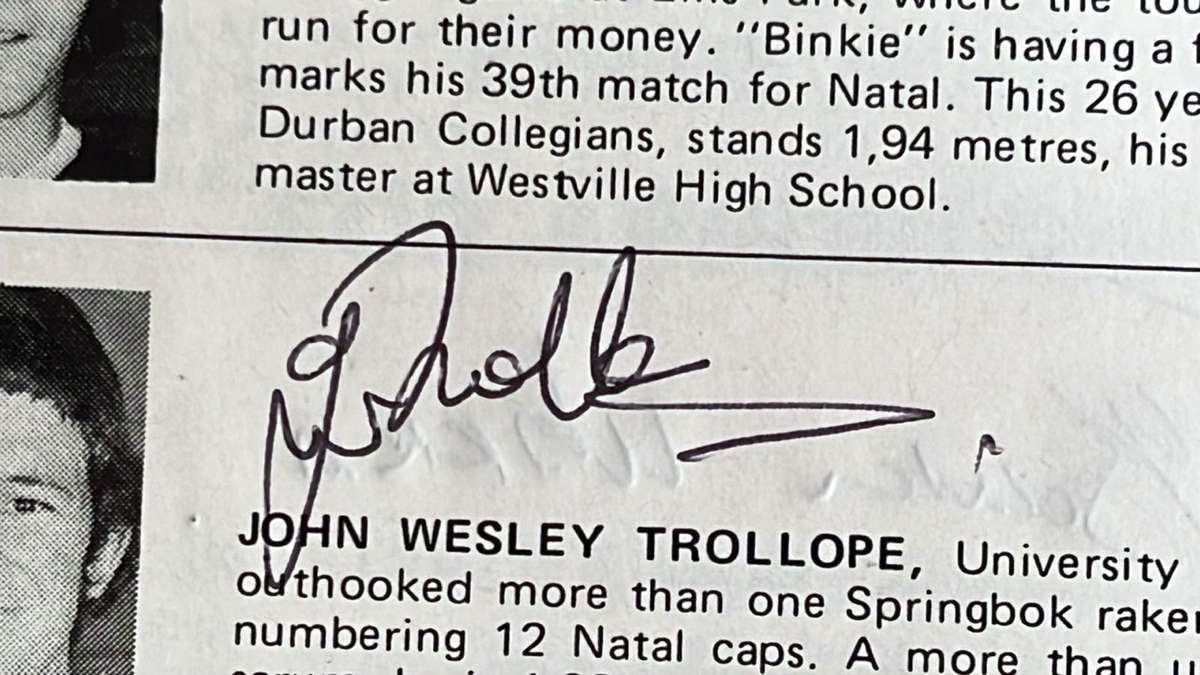 1974 Natal vs British Isles Signed Programme and Pin, details below