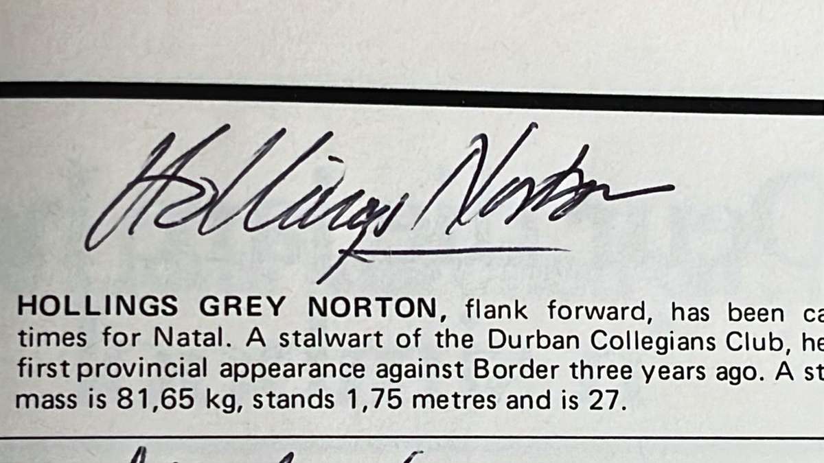 1974 Natal vs British Isles Signed Programme and Pin, details below