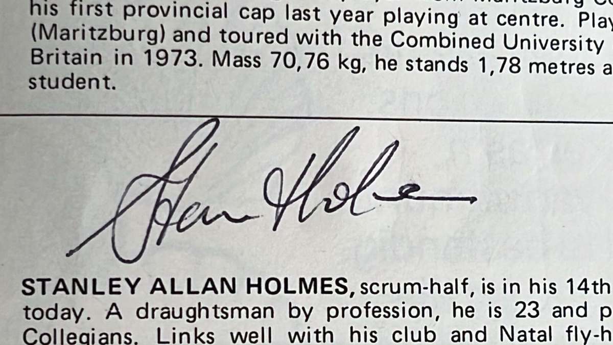 1974 Natal vs British Isles Signed Programme and Pin, details below