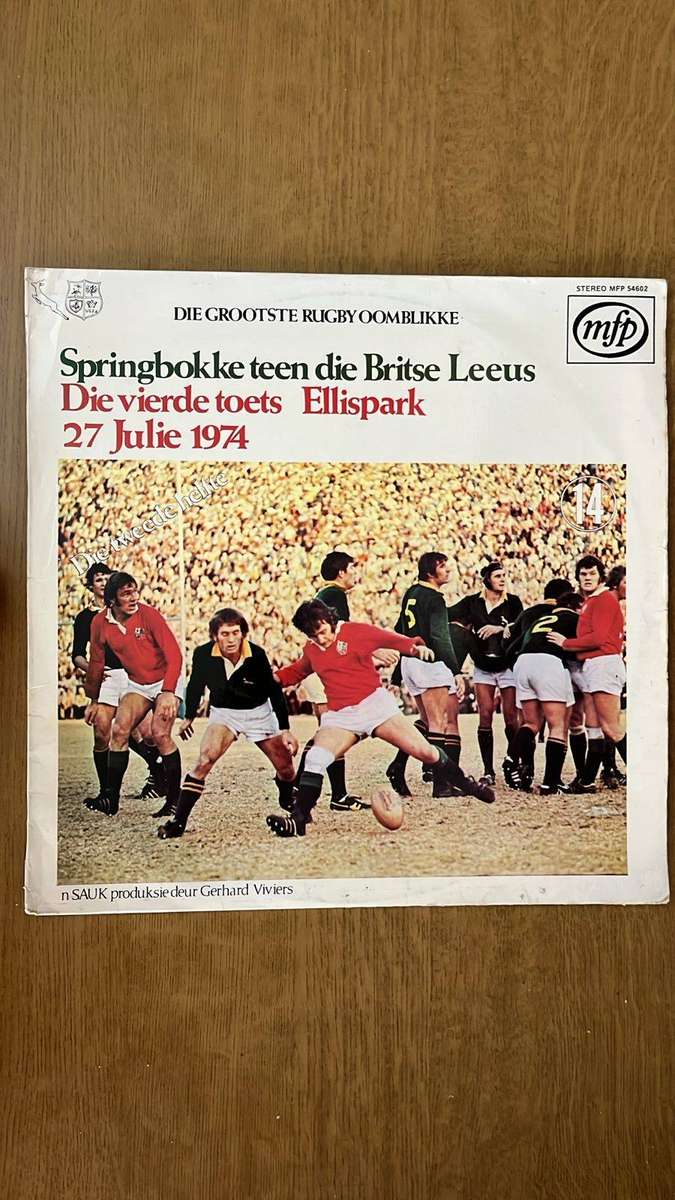1974 Springbokke teen die Brits Leeus 4th Test Vinyl LP, details below
