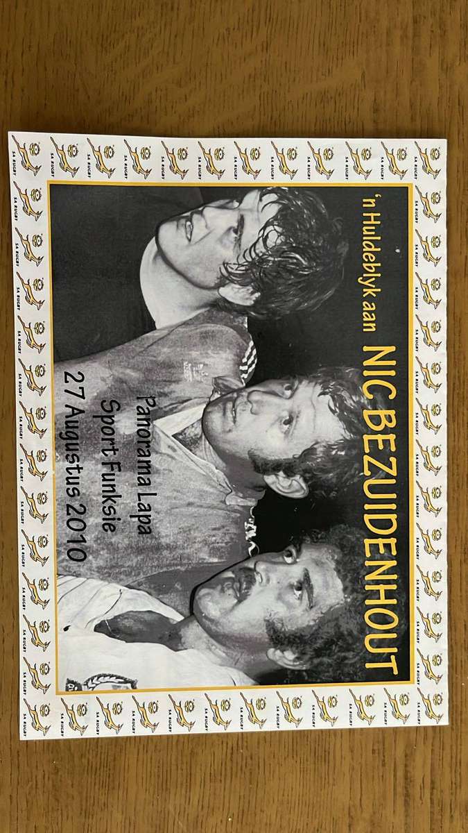 2010 Tribute to Nic Bezuidenhout Signed Programme, details below