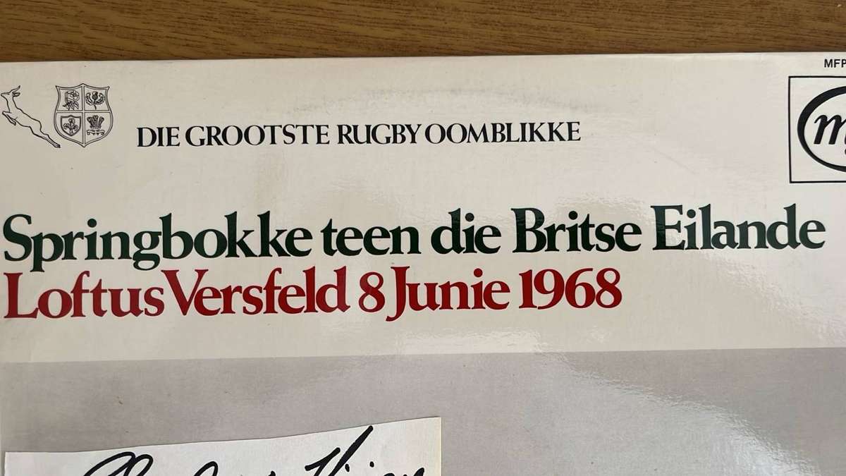 1968 Springboks vs British Isles at Loftus LP, Signed, details below