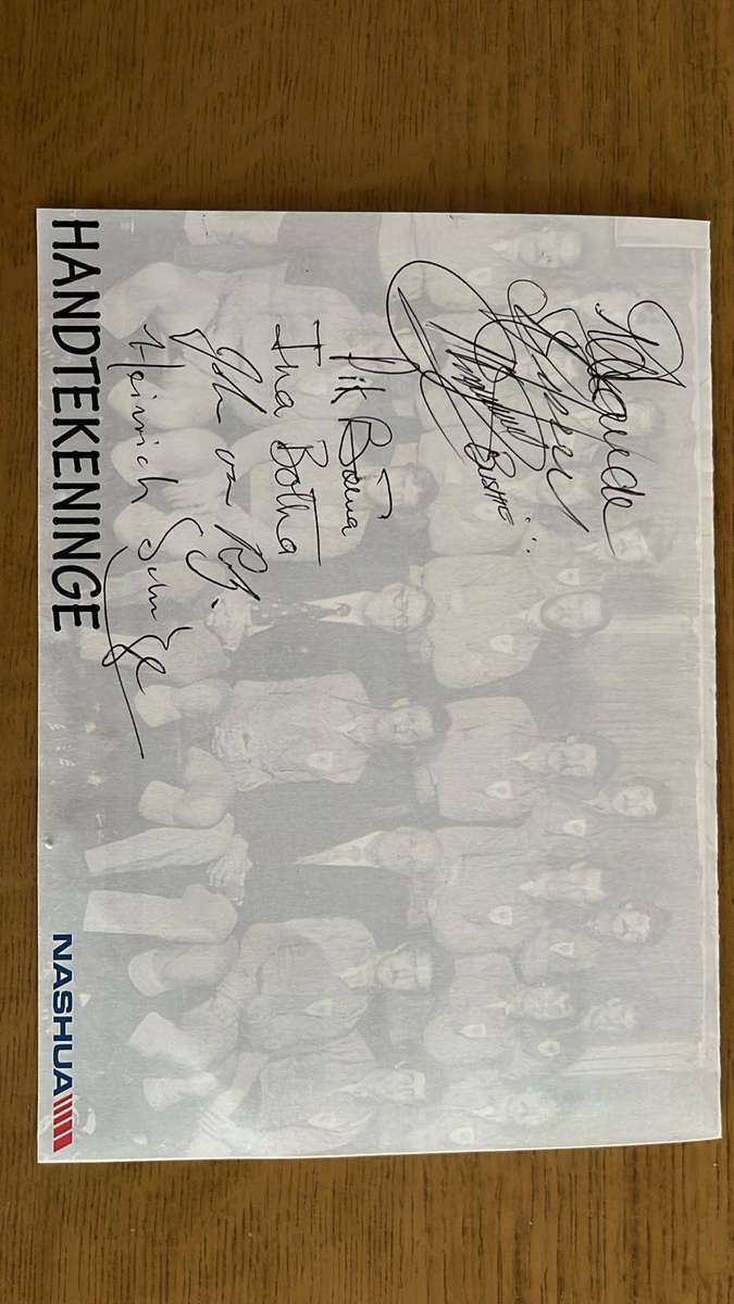 2010 Tribute to Nic Bezuidenhout Signed Programme, details below