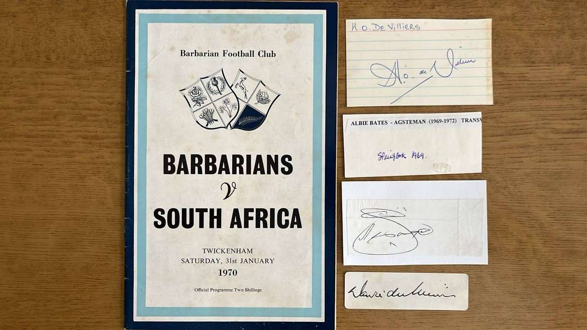 1970Barbarians vs South Africa at Twickenham Signed Programme, details below
