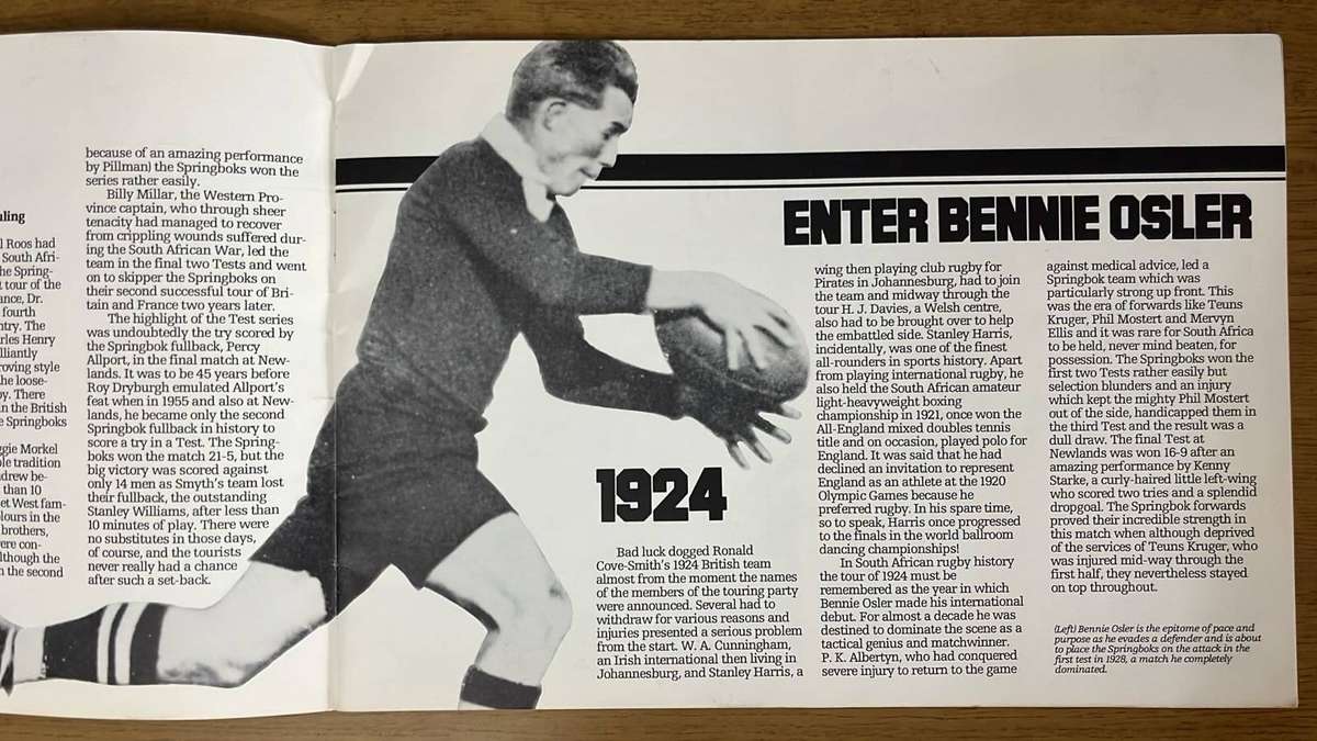 1980 Springboks vs British Lions Sticker Book & Dinner Menu Card, details below