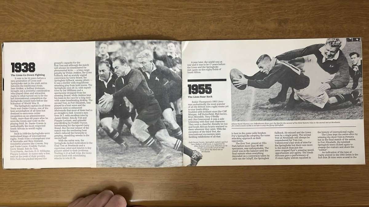1980 Springboks vs British Lions Sticker Book & Dinner Menu Card, details below