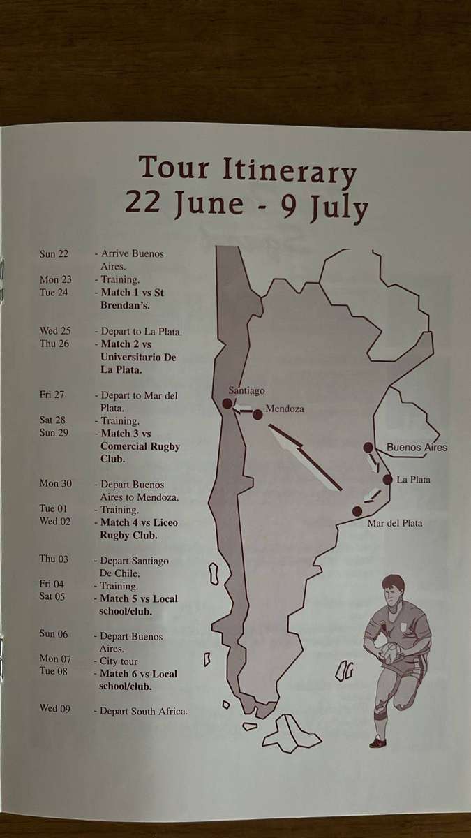 South African School Tours Itinerary x 5, details below