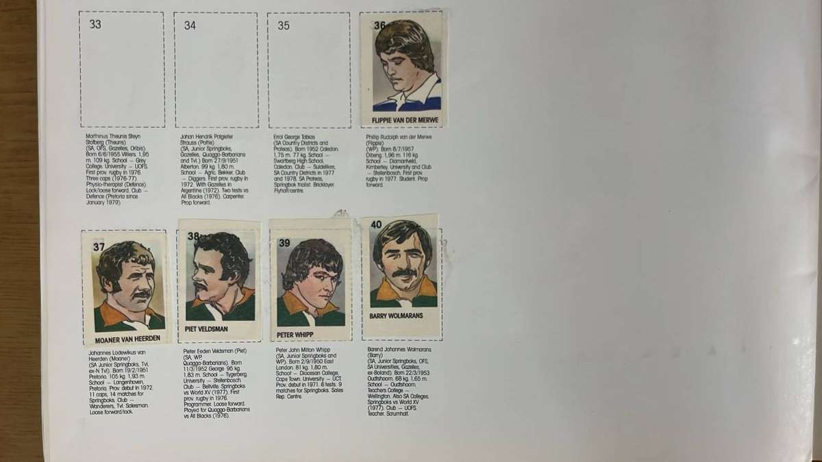 1980 Springboks vs British Lions Sticker Book & Dinner Menu Card, details below