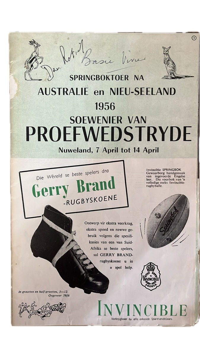 Springbok Trial Programmes x 2, Signed, details below