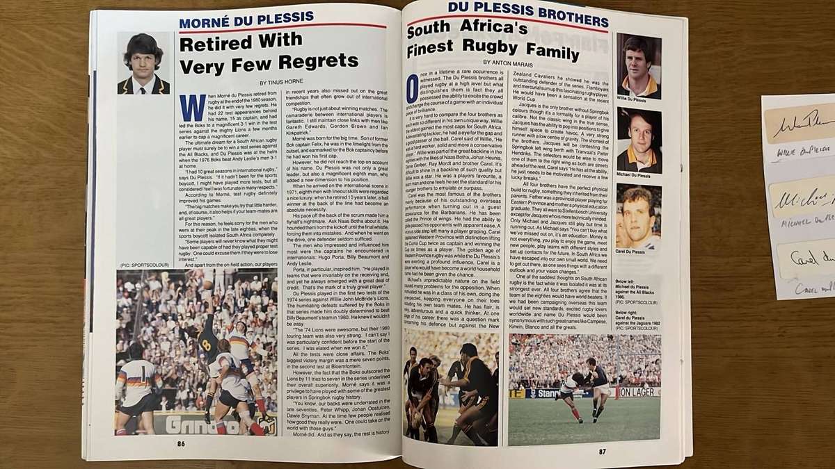 1991 South Africa's Sporting World Beaters, Magazine, Signatures, details below