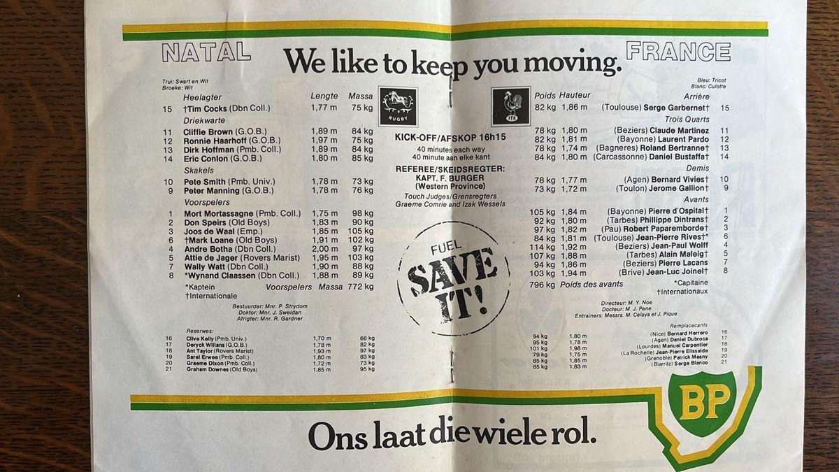 France vs ... Two French Programmes, Signed, details below