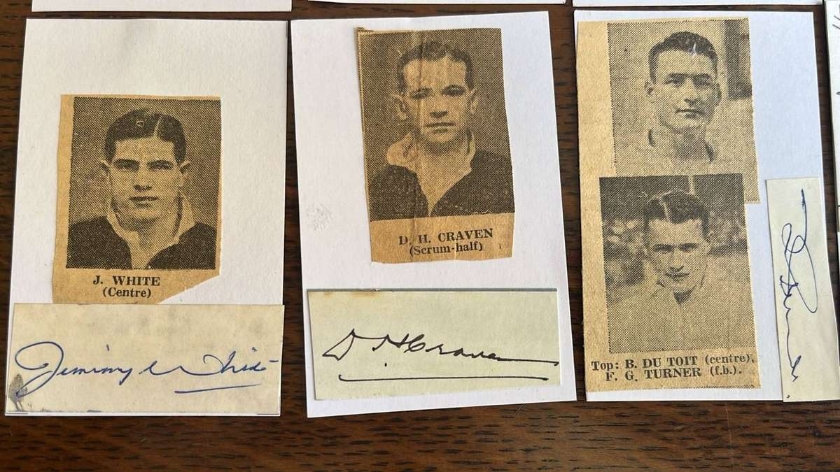 1937Springbok Squad for Australasian Tour Signed Pen Pictures, details below