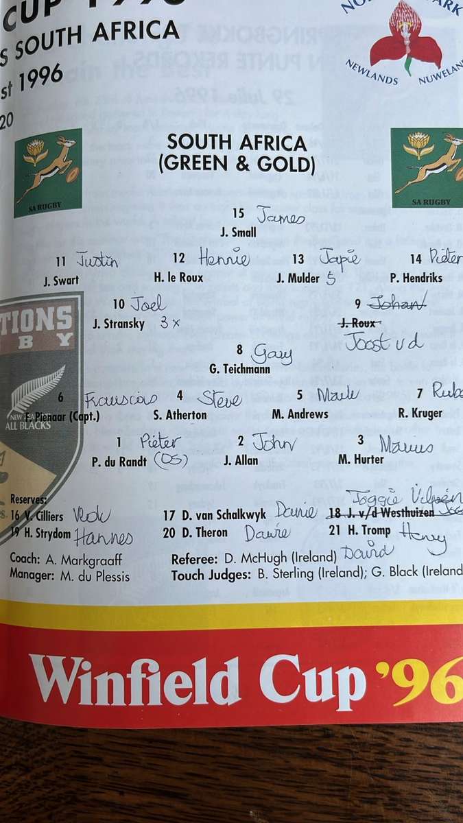 Double Feature...Two Springbok Programmes, One Price, details below