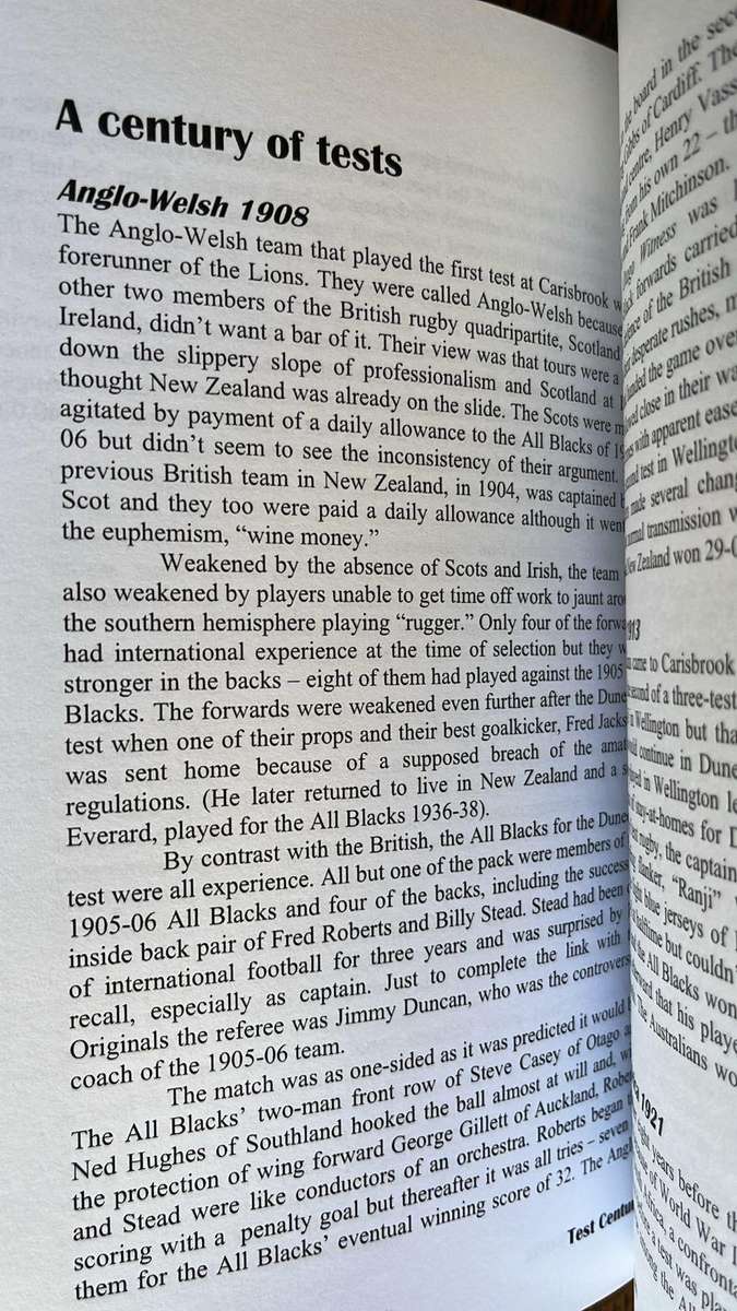 Test Century-100 Years of Test Rugby Between New Zealand & South Africa at Carisbrook, details below