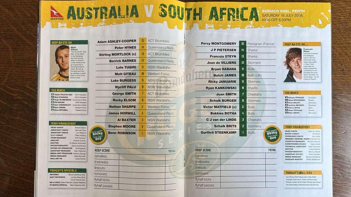 Double Feature...Two Springbok Programmes, One Price, details below