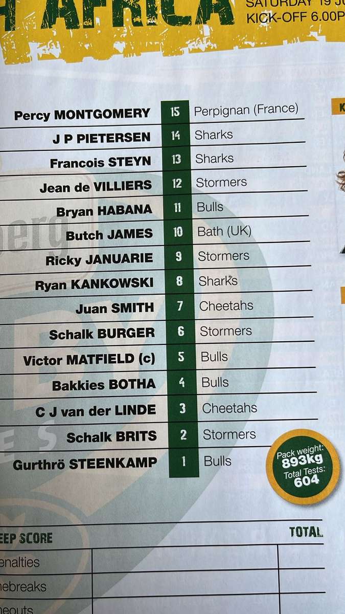 Double Feature...Two Springbok Programmes, One Price, details below