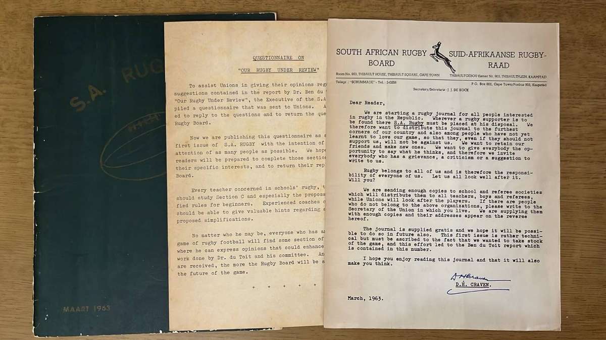 1963 South African Rugby Board  - Rugby Journal 1st Edition, details below