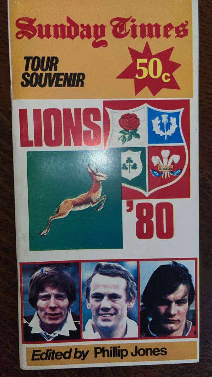 1980 British Lions Tour to South Africa Souvenir & Itinerary, details below