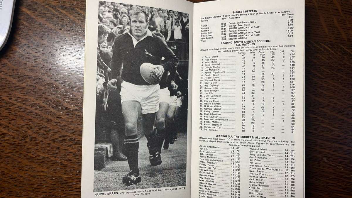 1980 British Lions Tour to South Africa Souvenir & Itinerary, details below