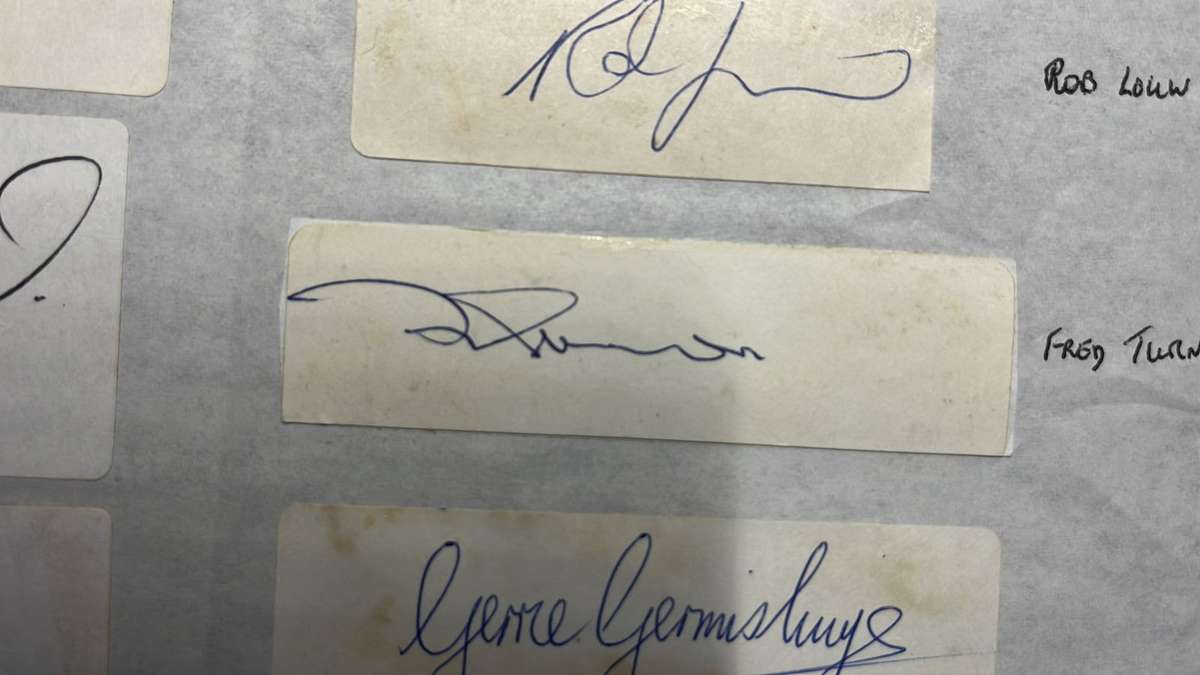Original Signatures of 13 Springboks, details below
