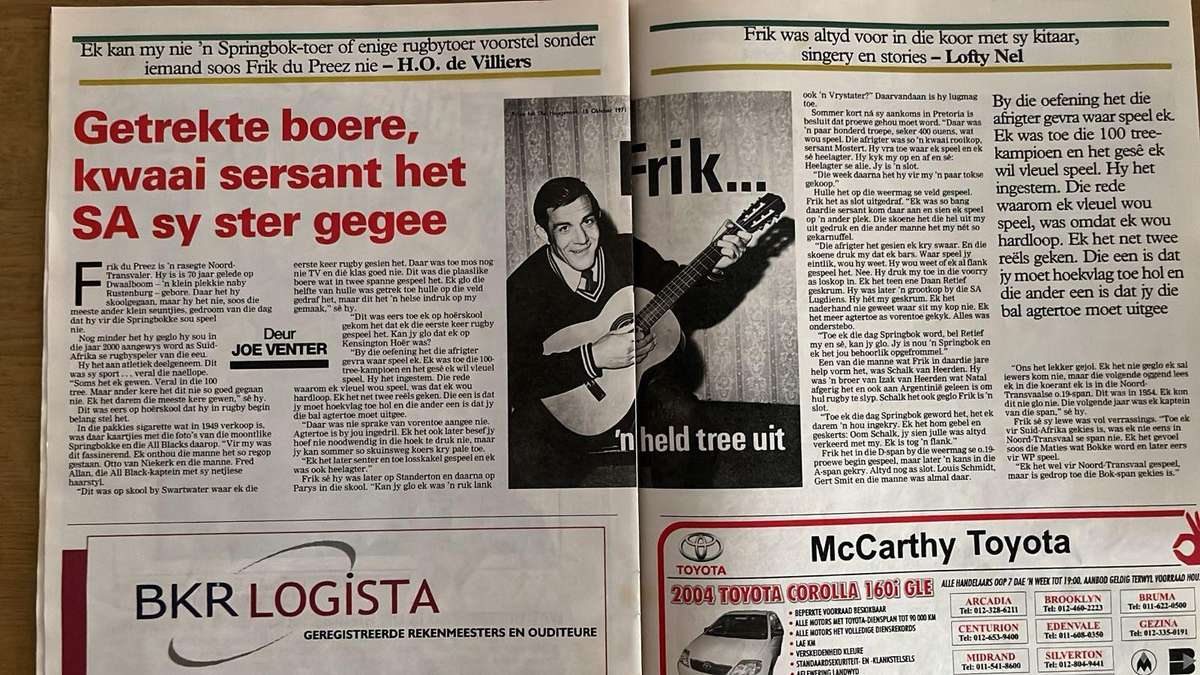 The Greatest Player of the 20th Century - Frik du Preez, Multiple Signatures, details below