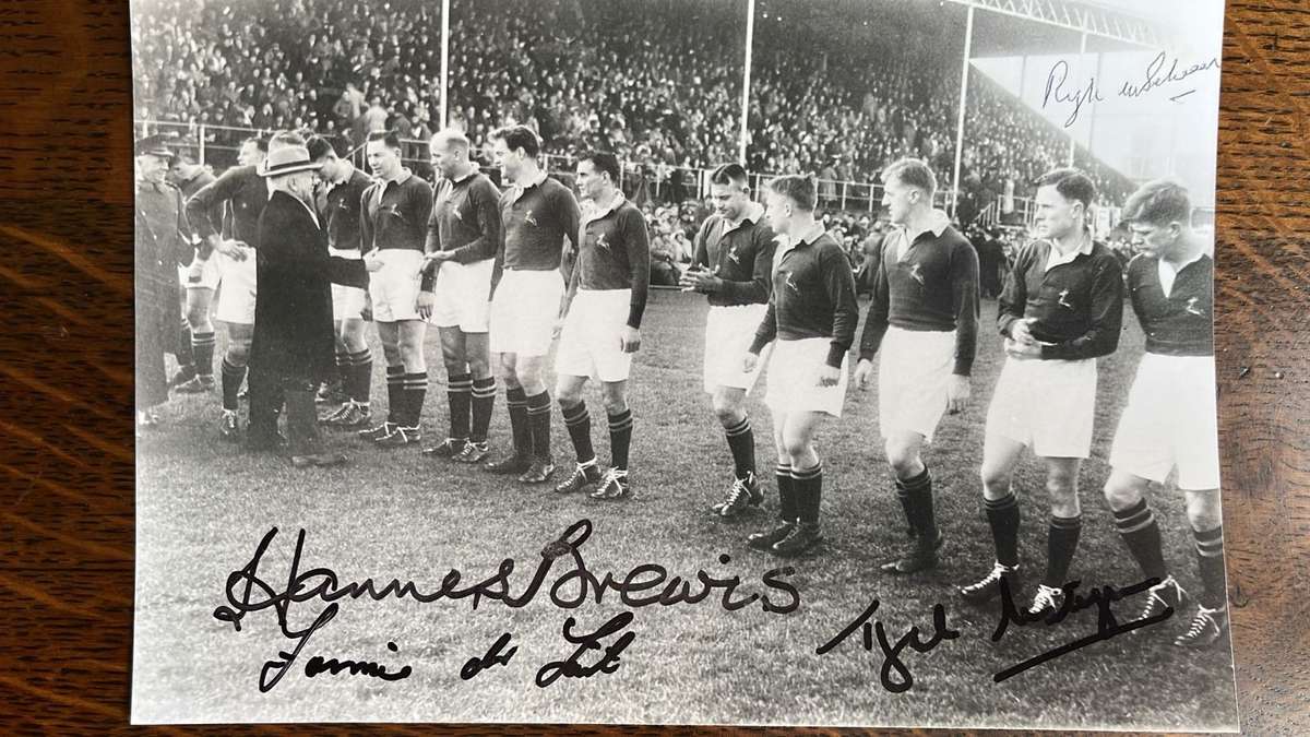 1951 Original Signed Photo - Springboks Being Introduced... , details below