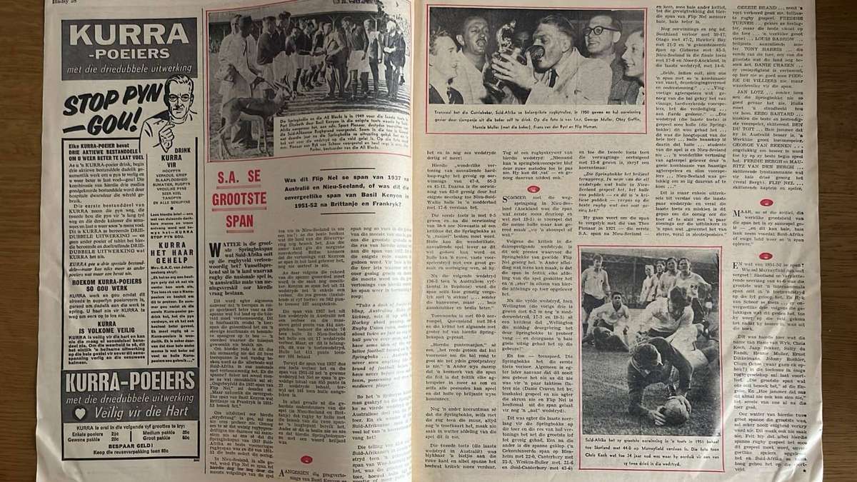1964 Koning Rugby Heers 75 Jaar Bydra, besonderhede hieronder