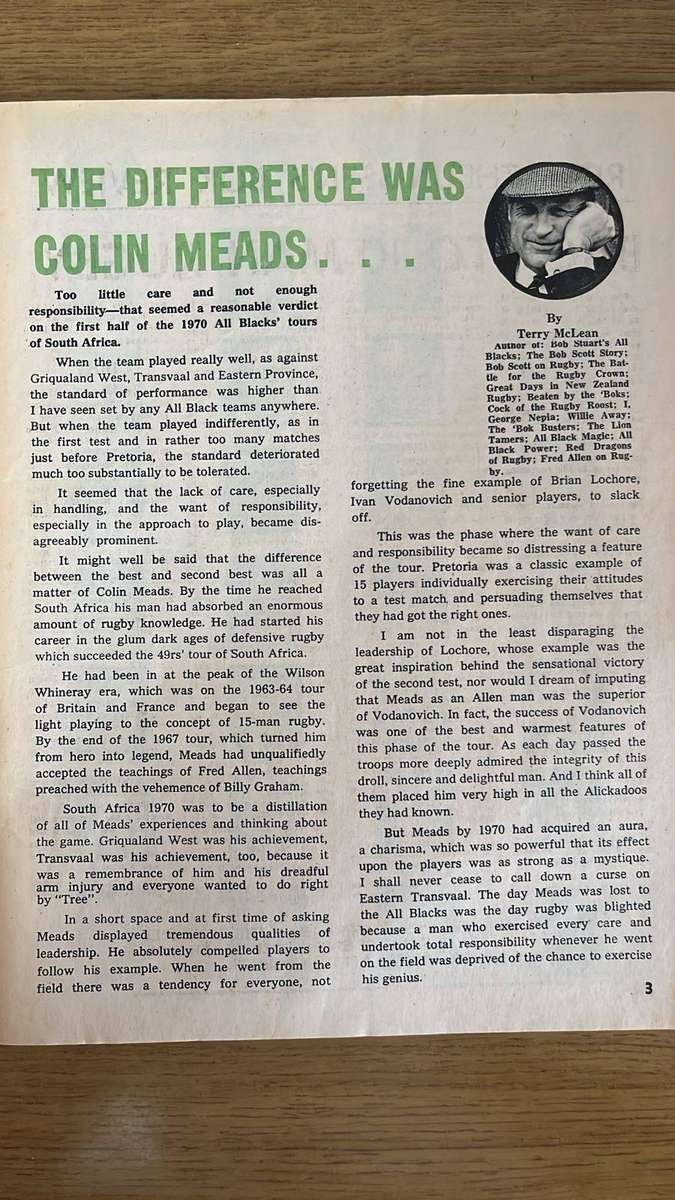 1970 The All Blacks in South Africa Pack, 4 Items, details below