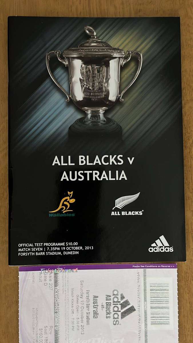 2013 All Blacks vs Australia  in Dunedin Programme & Ticket, details below