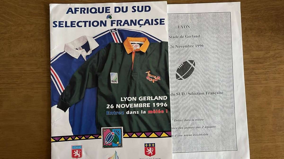 1996 South Africa vs Selection Française-Invitation from the President of Lyons Rugby, details below